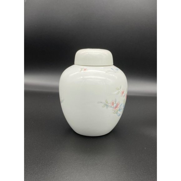 Potpourri Jar Ginger Princess House Exclusive Floral Pink Daisies Blue Bows Vint - Picture 3 of 9